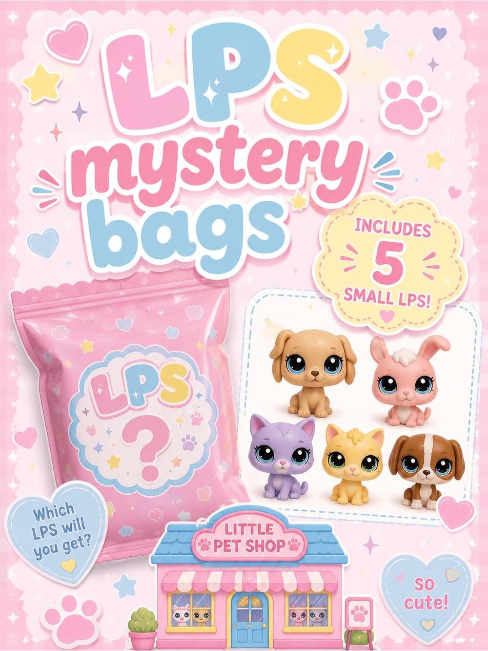 Littlest Pet Shop Pink & Pastel Mystery Bags Pack